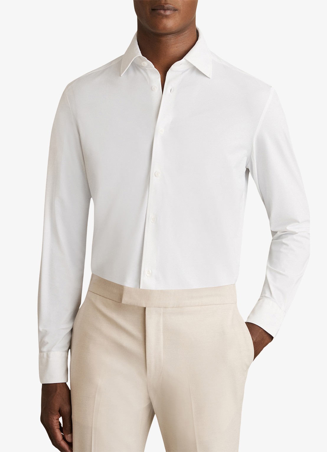Reiss Voyager regular fit overhemd - detail 3 white / wit