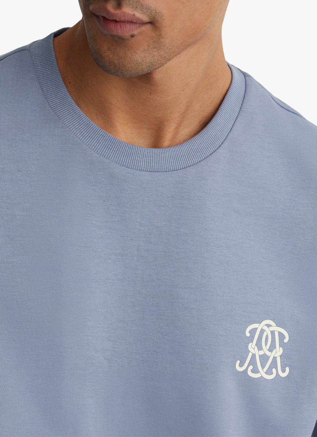 Reiss Walton T-shirt met logo- en backprint - detail 5 lichtblauw