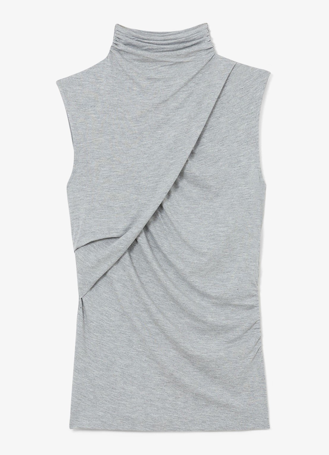 Reiss Wanda top met plooien - voorkant 5 grey marl / grijs