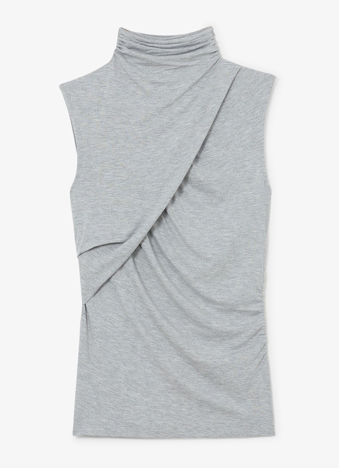 Reiss Wanda top met plooien - voorkant 2 grey marl / grijs