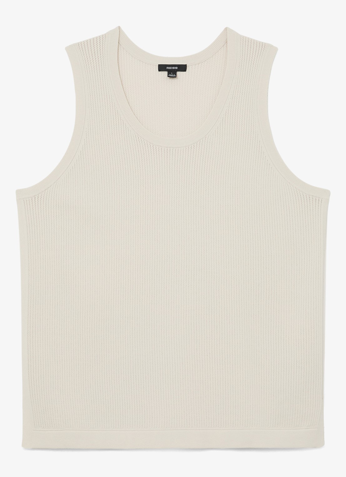 Reiss Watson singlet met structuur - voorkant gebroken wit