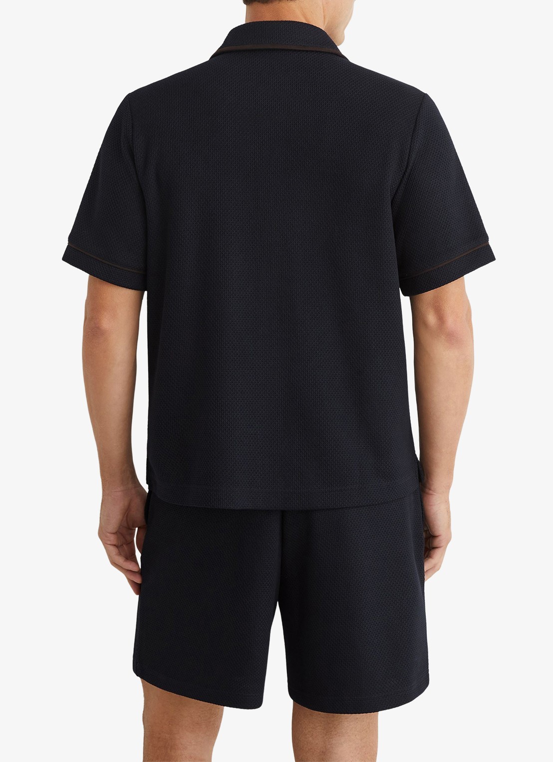 Reiss Weaver overhemd met borstzak - achterkant 5 donkerblauw
