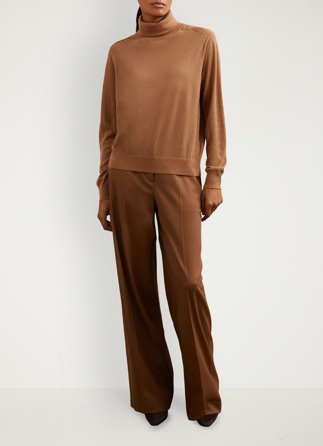 Reiss Wendy fijngebreide trui van wol met col - detail 5 camel