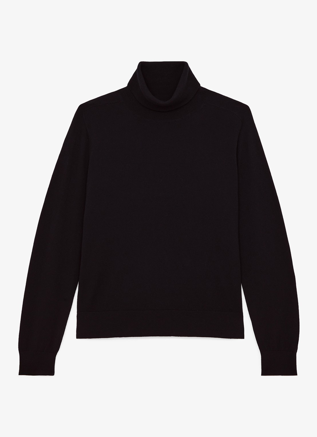 Reiss Wendy fijngebreide trui van wol met col - voorkant black / zwart
