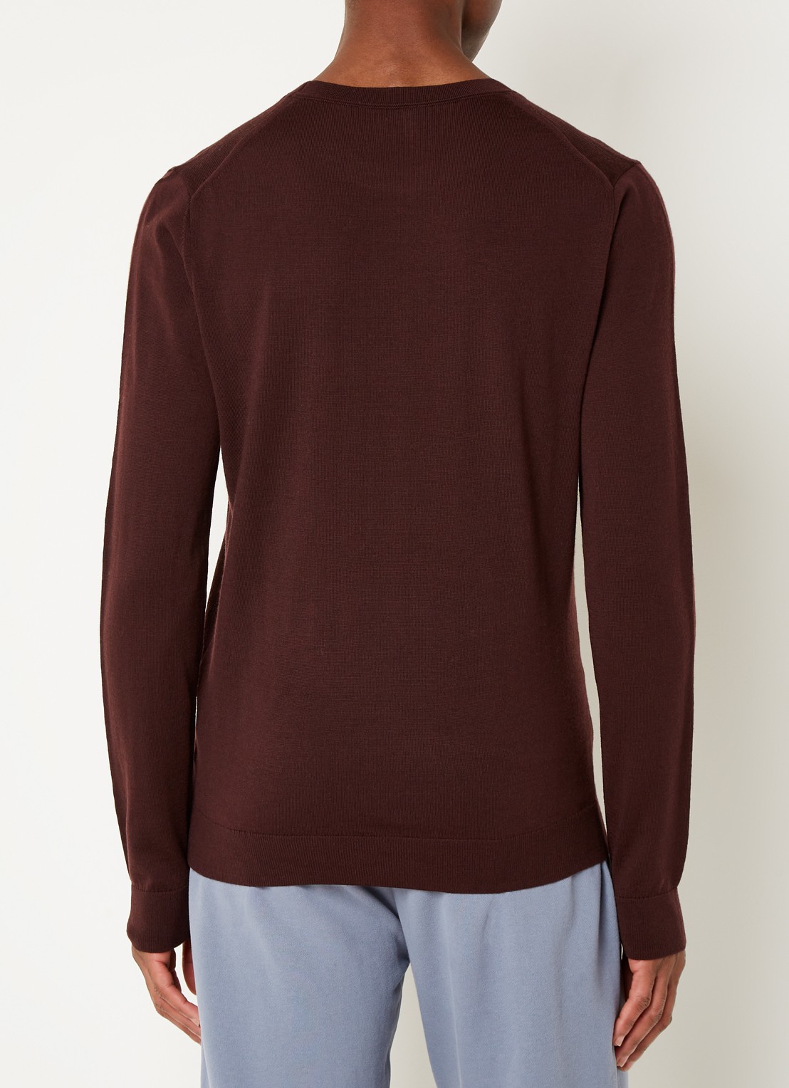 Reiss Wessex fijngebreide pullover van wol - achterkant 2 bordeauxrood
