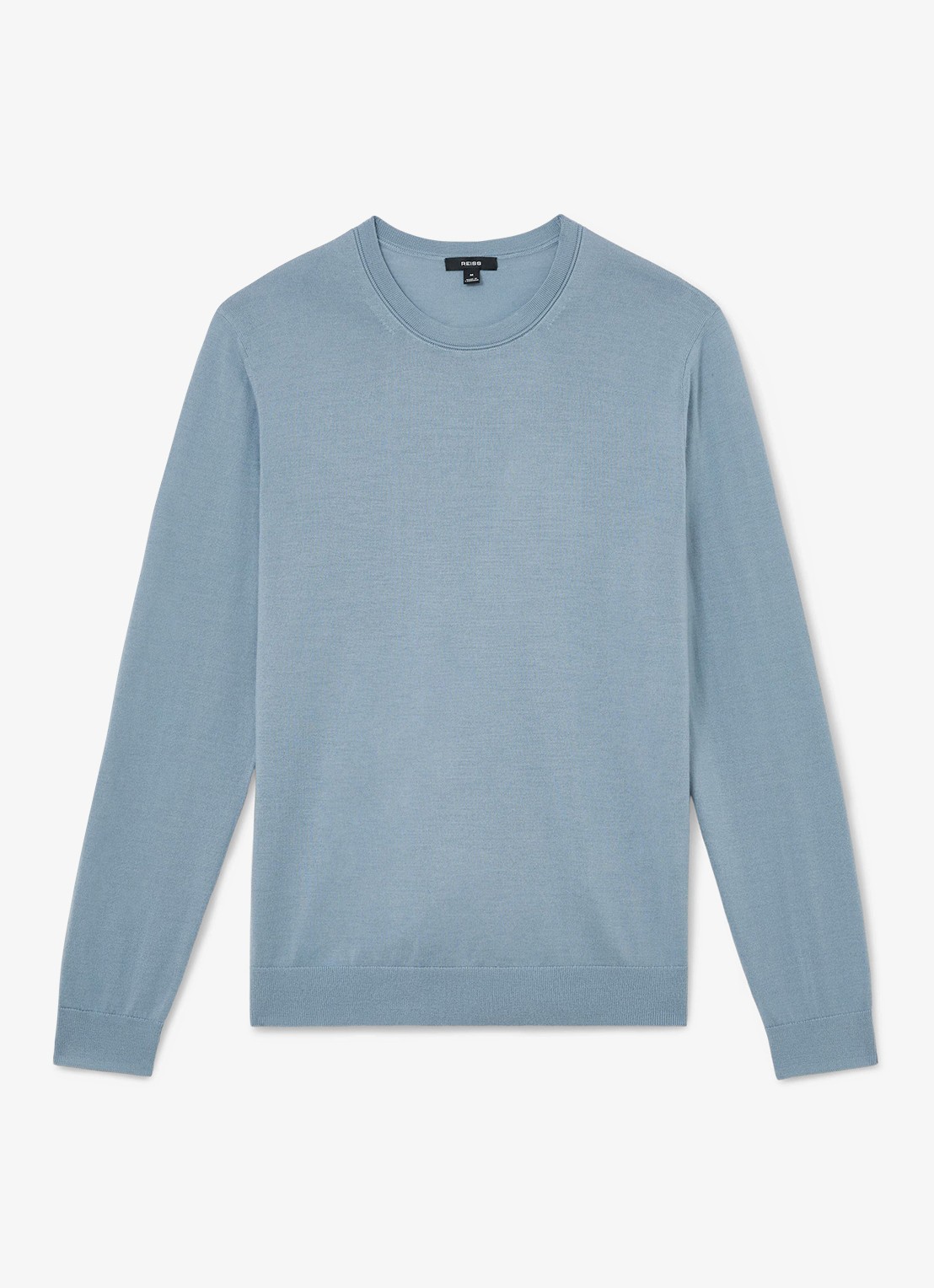 Reiss Wessex fijngebreide trui van merino wol  - voorkant 5 donkerblauw