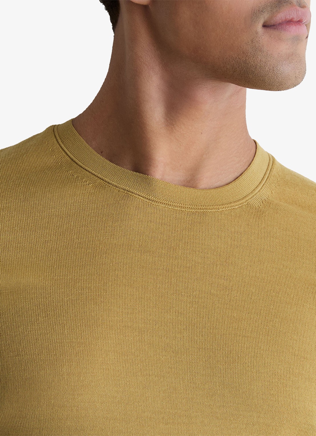 Reiss Wessex fijngebreide trui van merino wol  - detail 3 geel