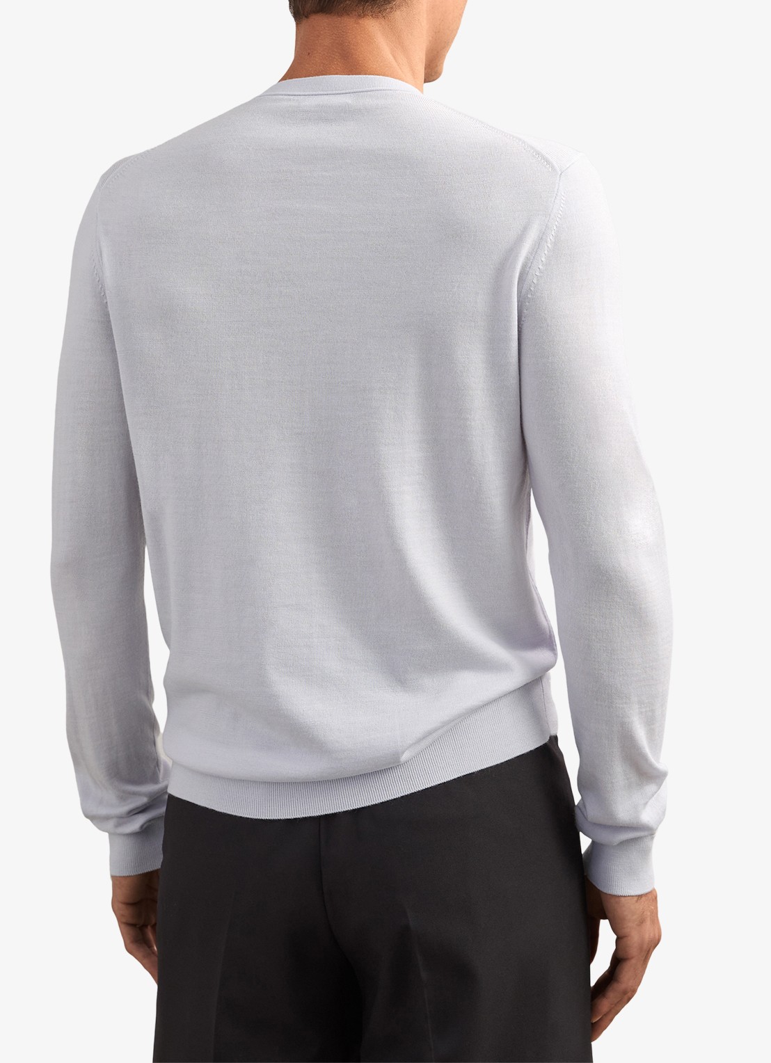 Reiss Wessex sweater van merino wol - achterkant 6 lichtblauw