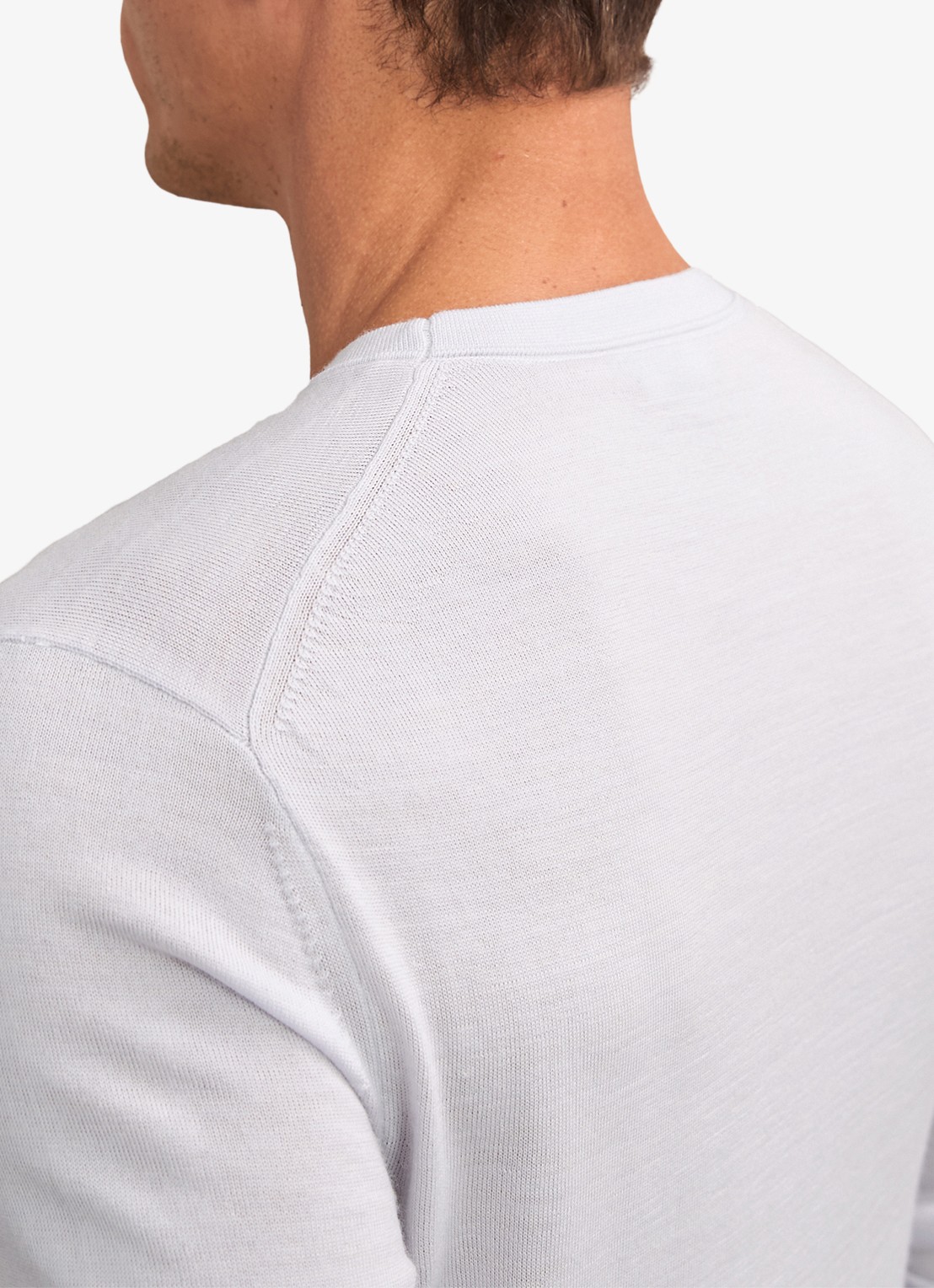 Reiss Wessex sweater van merino wol - detail 2 lichtblauw