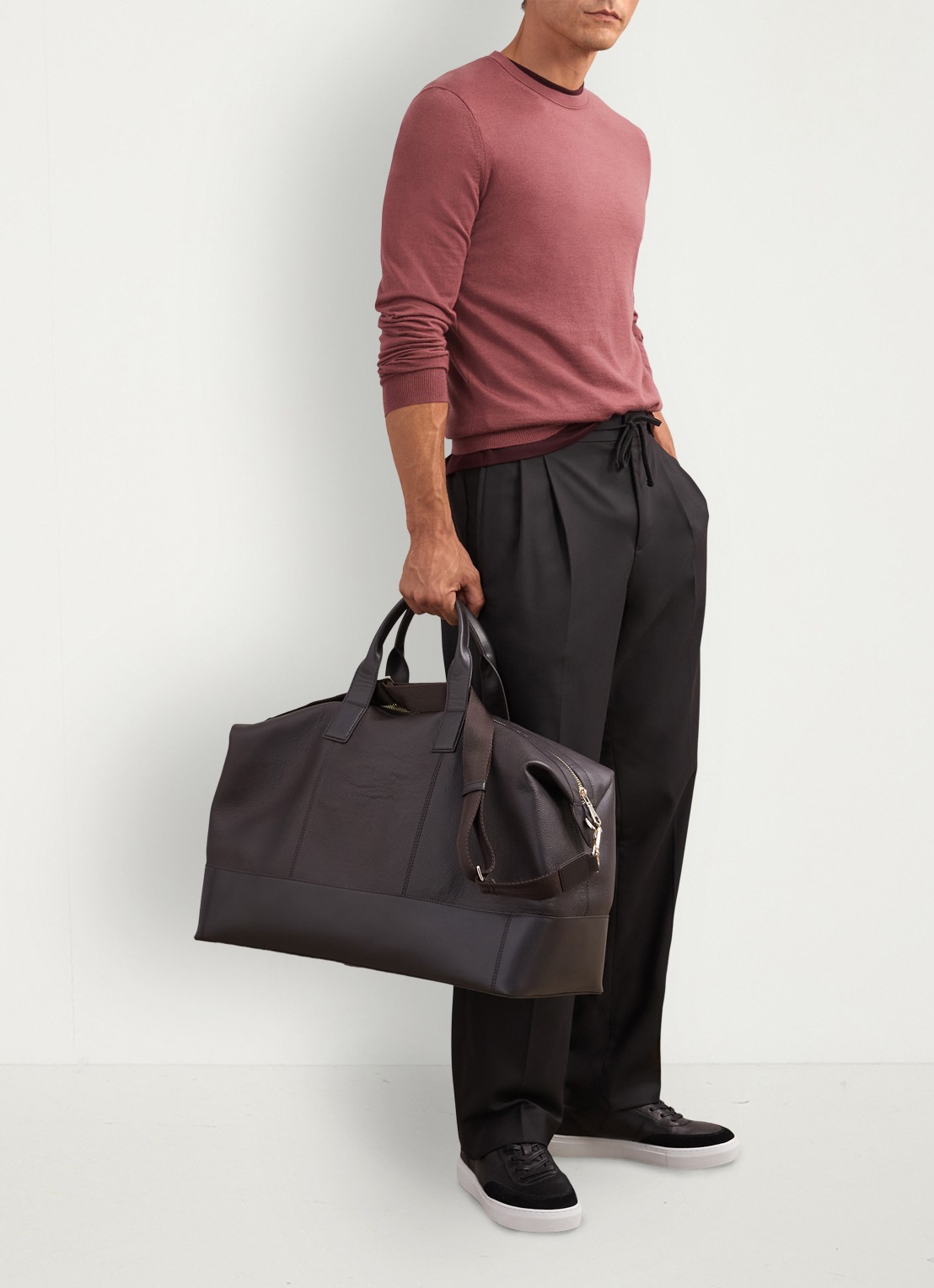 Reiss Wessex sweater van merino wol - voorkant 6 oudroze