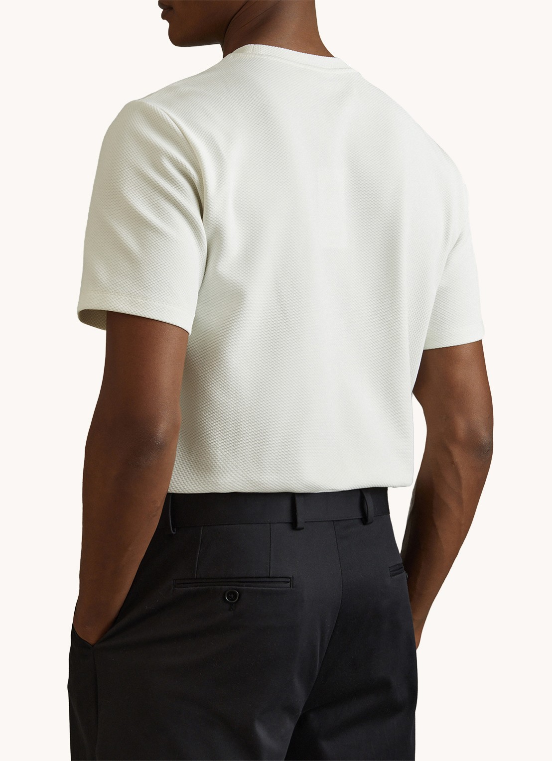 Reiss Wick T-shirt met structuur - achterkant 5 wit