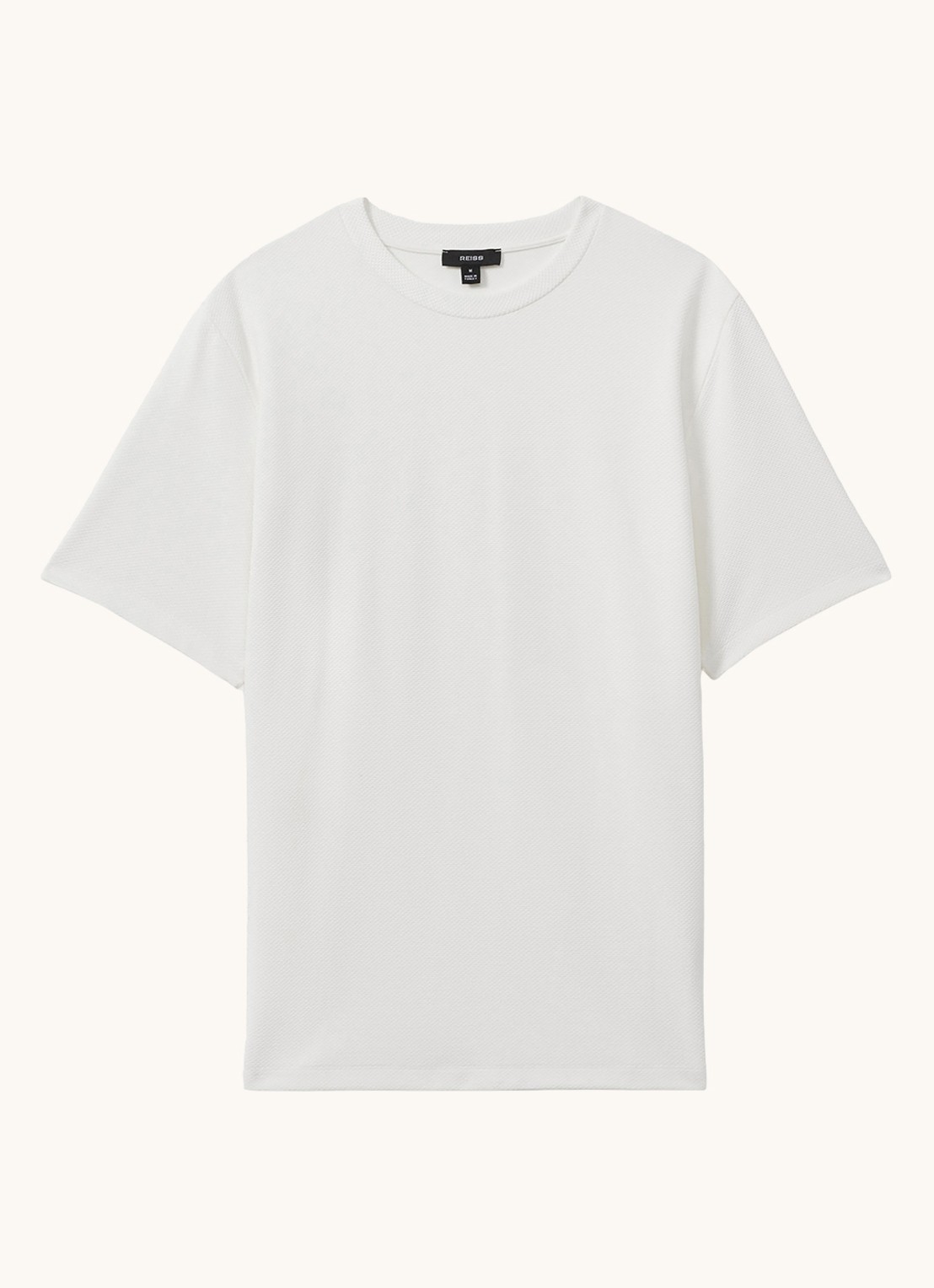 Reiss Wick T-shirt met structuur - voorkant 3 wit