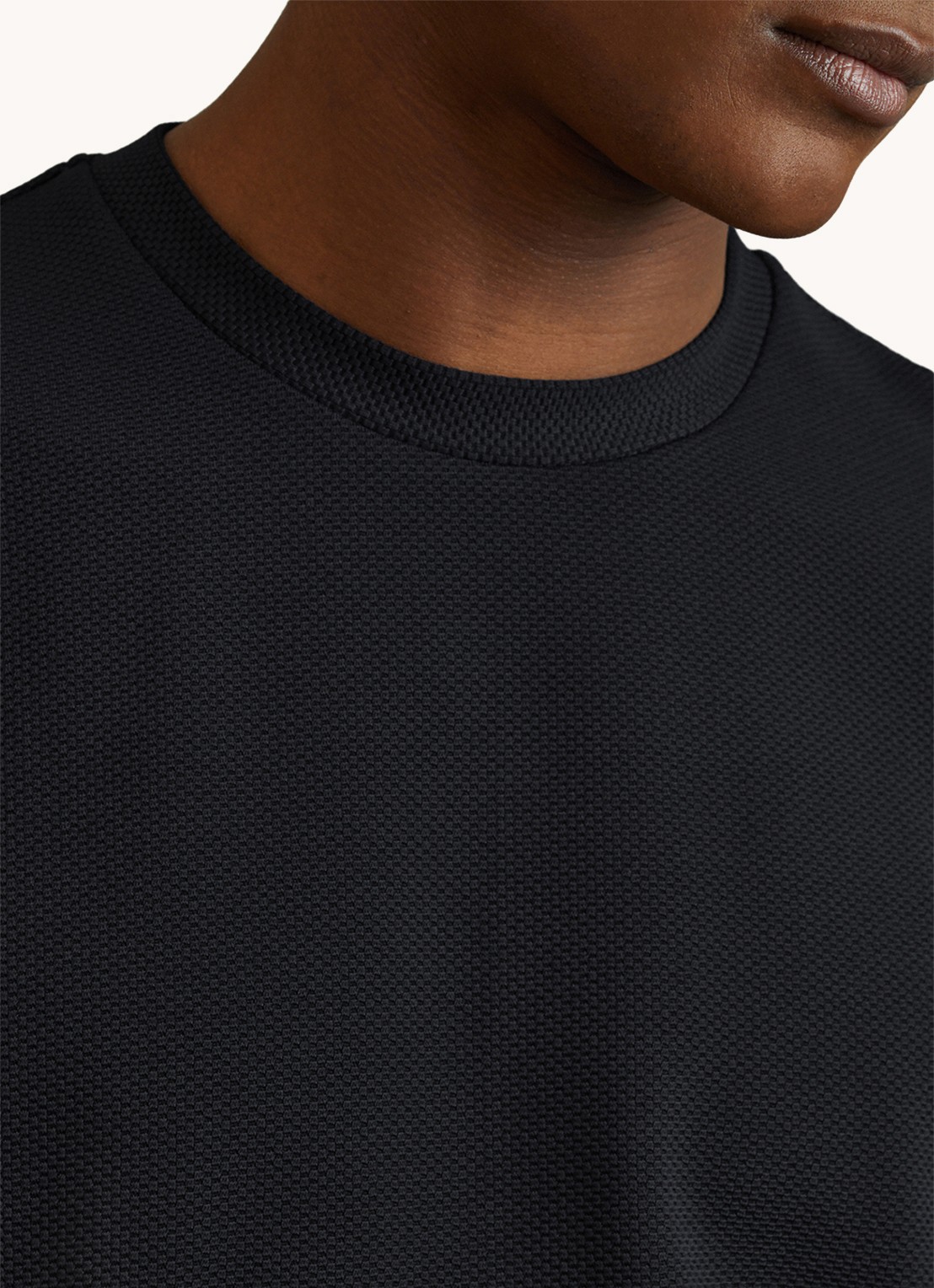 Reiss Wick T-shirt met structuur - detail 5 donkerblauw