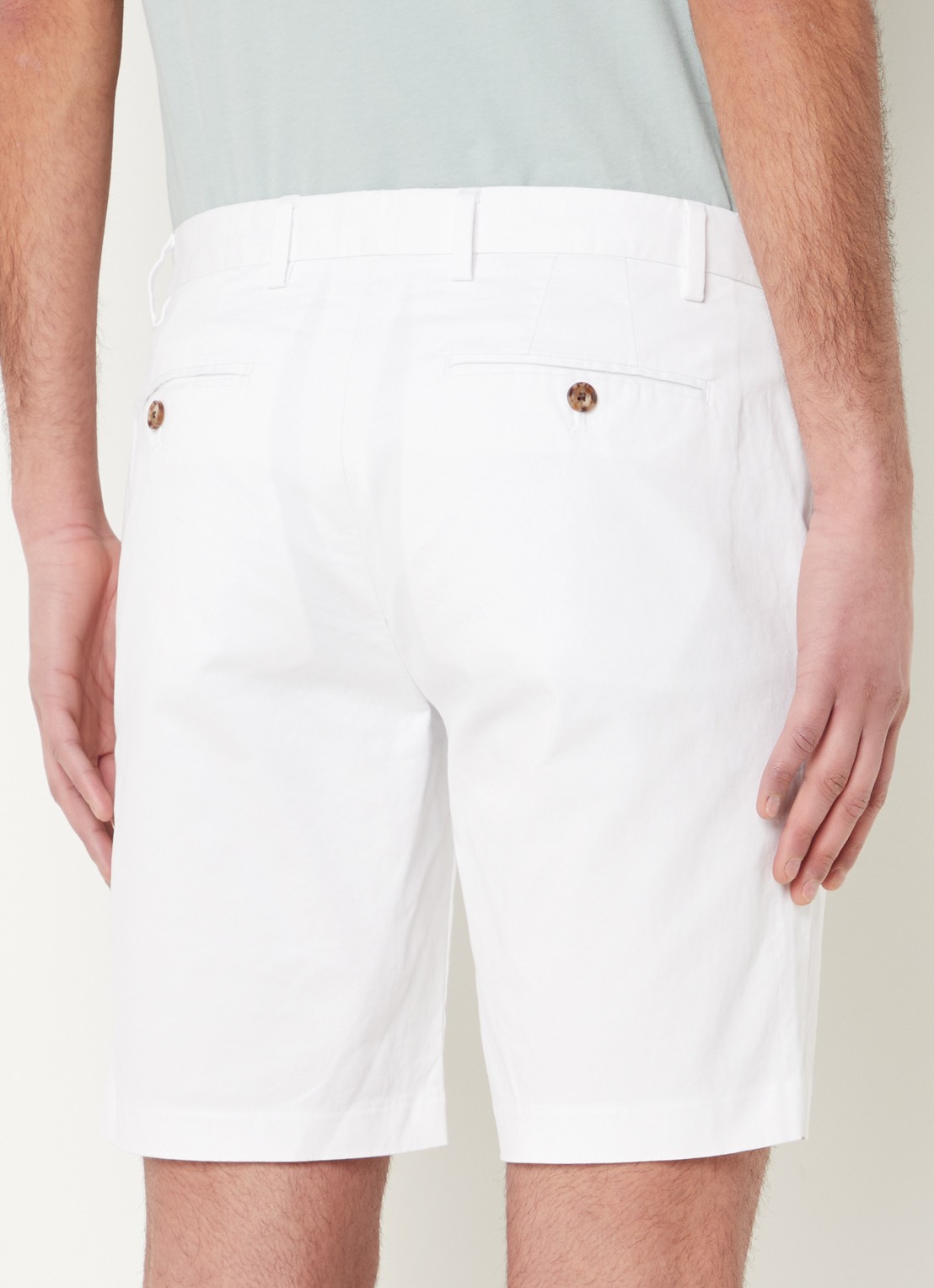 Reiss Wicket straight fit korte chino met steekzakken  - achterkant 4 white / wit