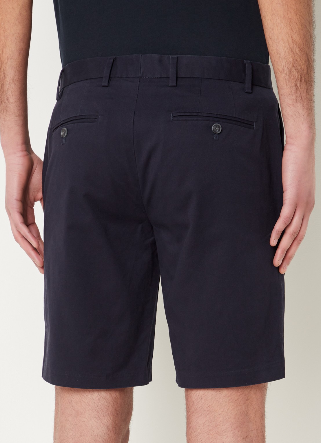 Reiss Wicket straight fit korte chino met steekzakken  - achterkant 3 donkerblauw