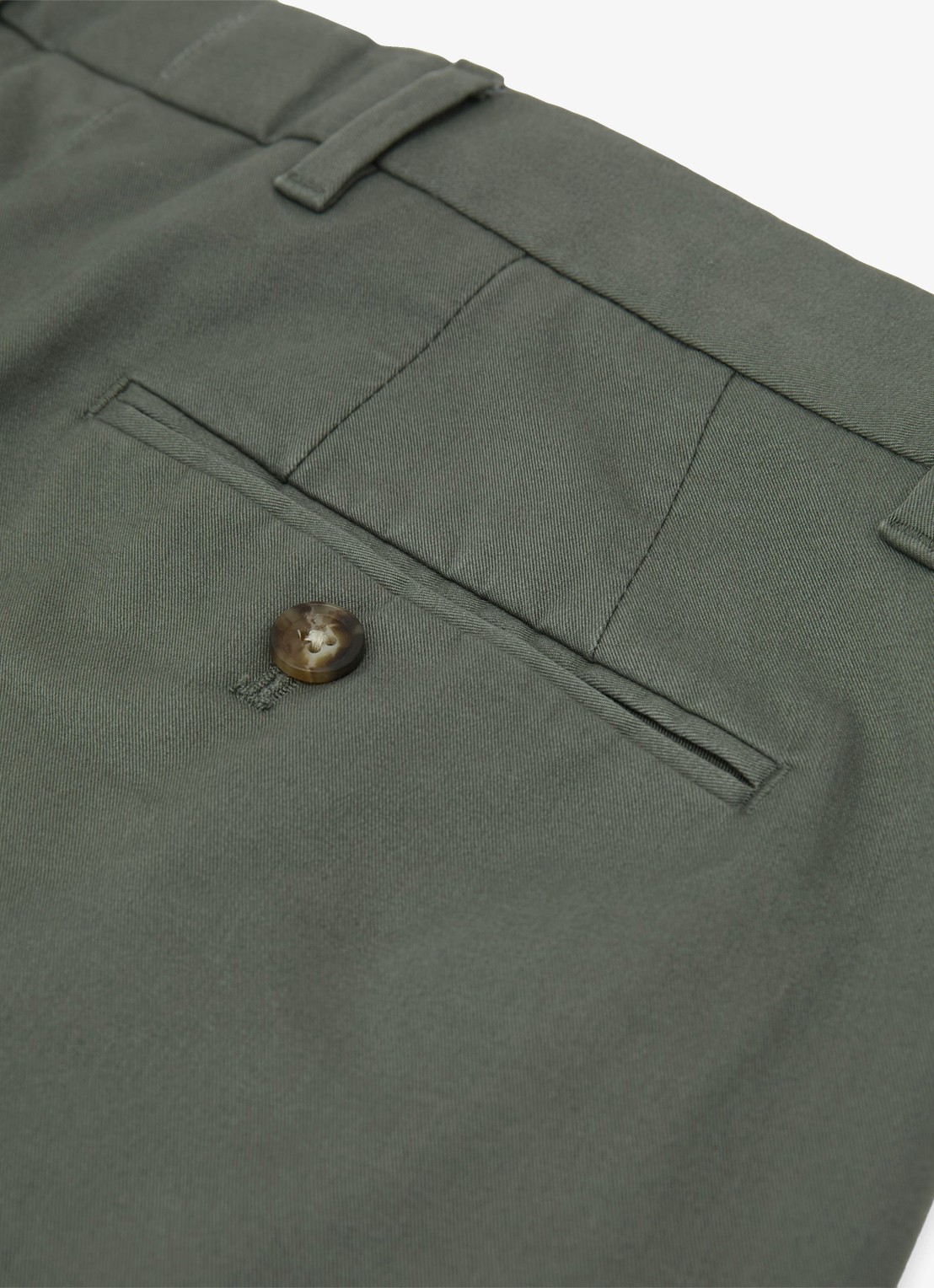 Reiss Wicket straight fit korte chino met steekzakken - detail 6 groen