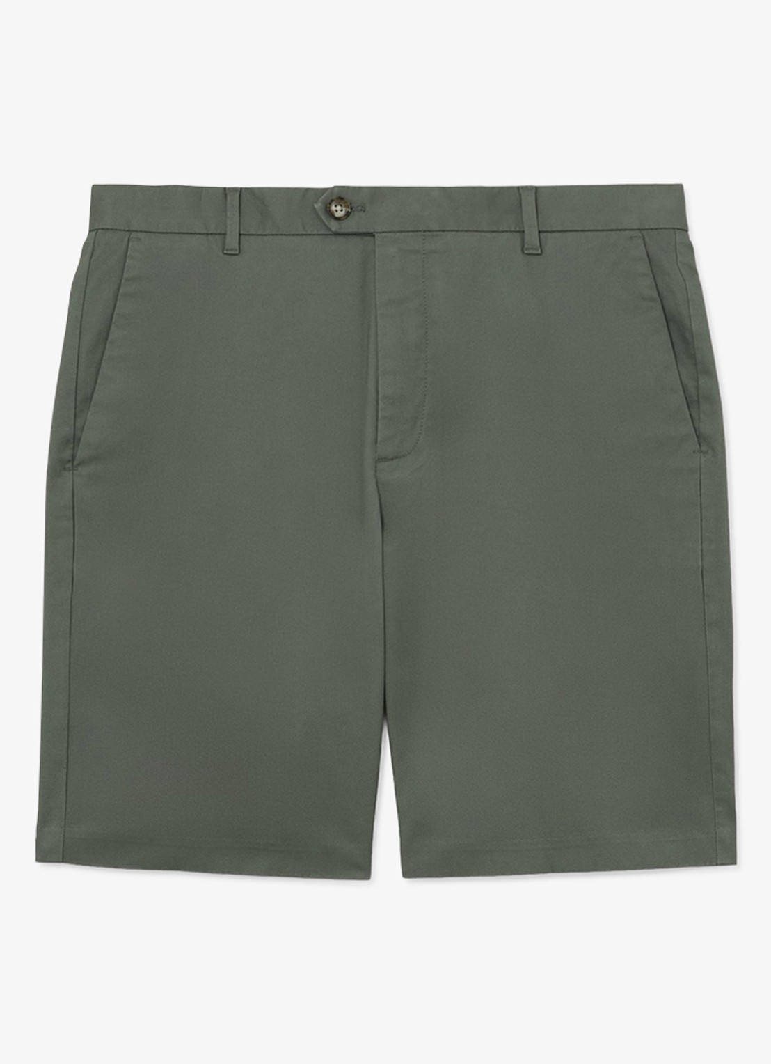 Reiss Wicket straight fit korte chino met steekzakken - voorkant 2 groen