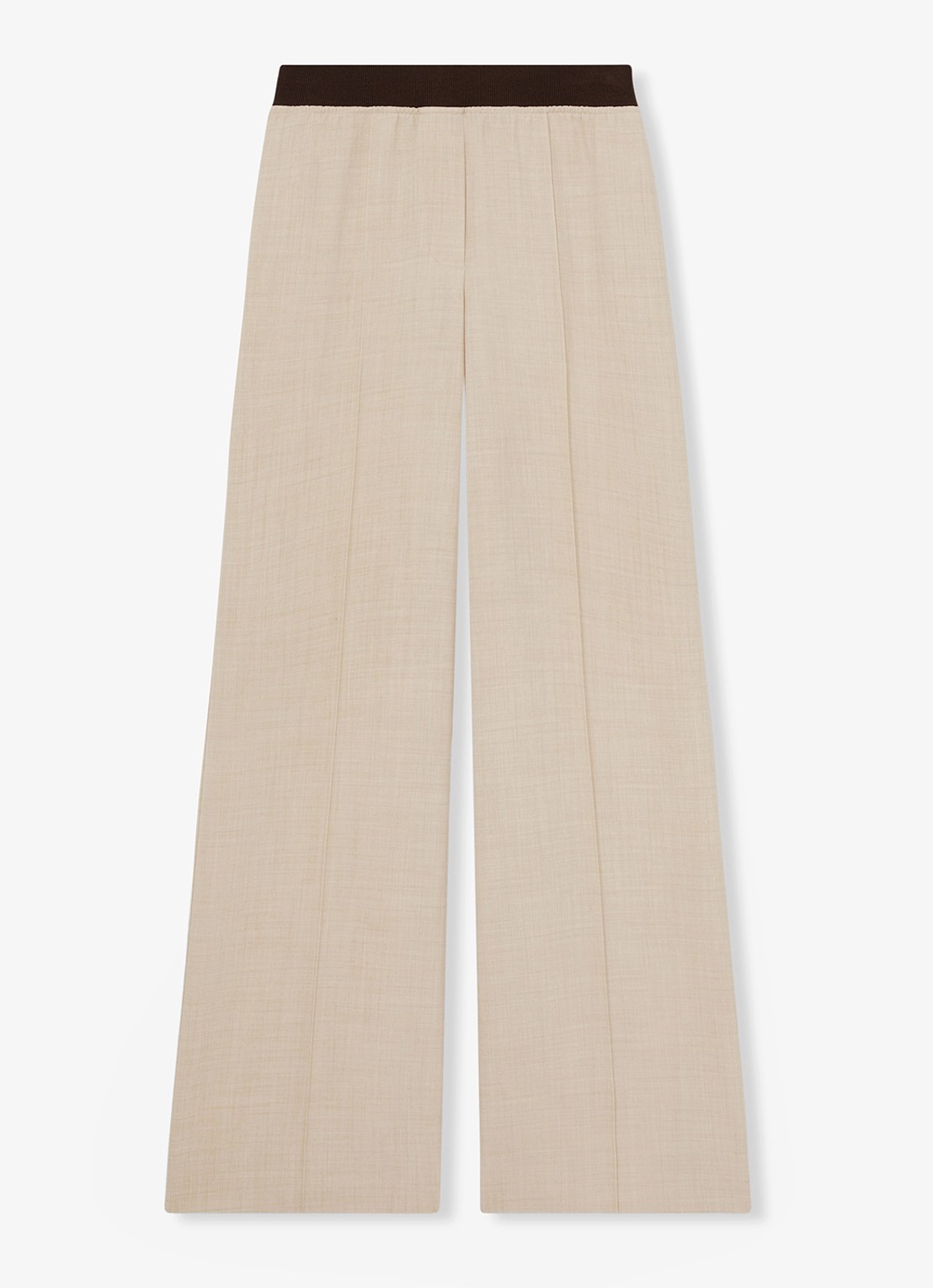 Reiss Wilde mid waist wide fit pantalon met steekzakken - voorkant 2 beige