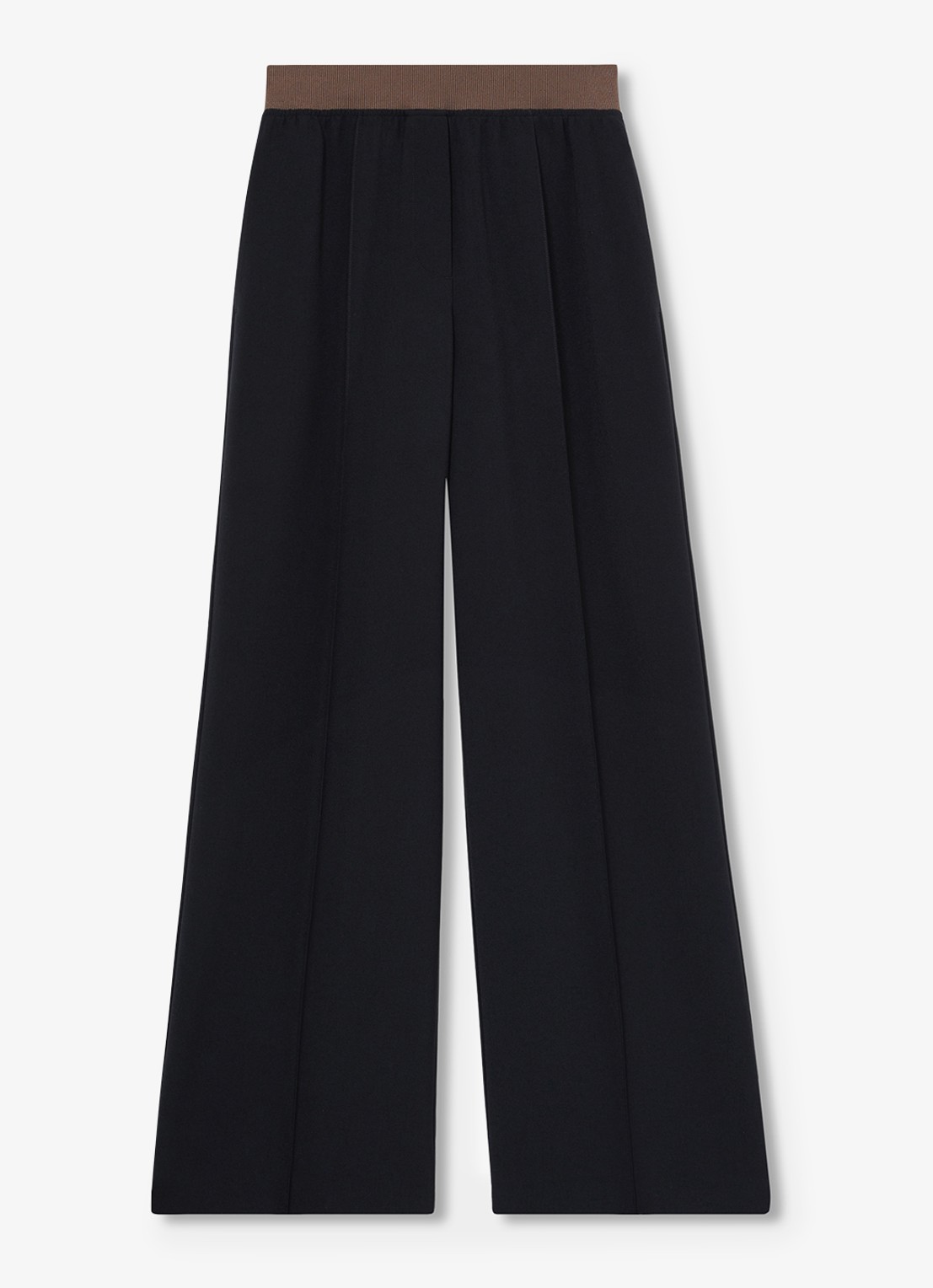 Reiss Wilde mid waist wide fit pantalon met steekzakken - voorkant donkerblauw