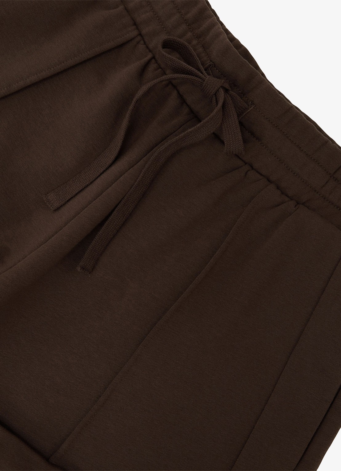 Reiss Willa high waist straight fit korte broek met steekzakken - detail 6 chocoladebruin
