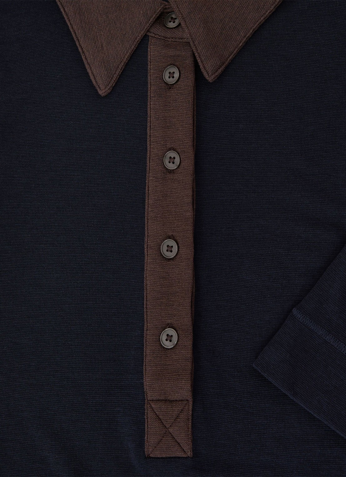 Reiss Winnie top met gestreept detail - detail 5 chocoladebruin