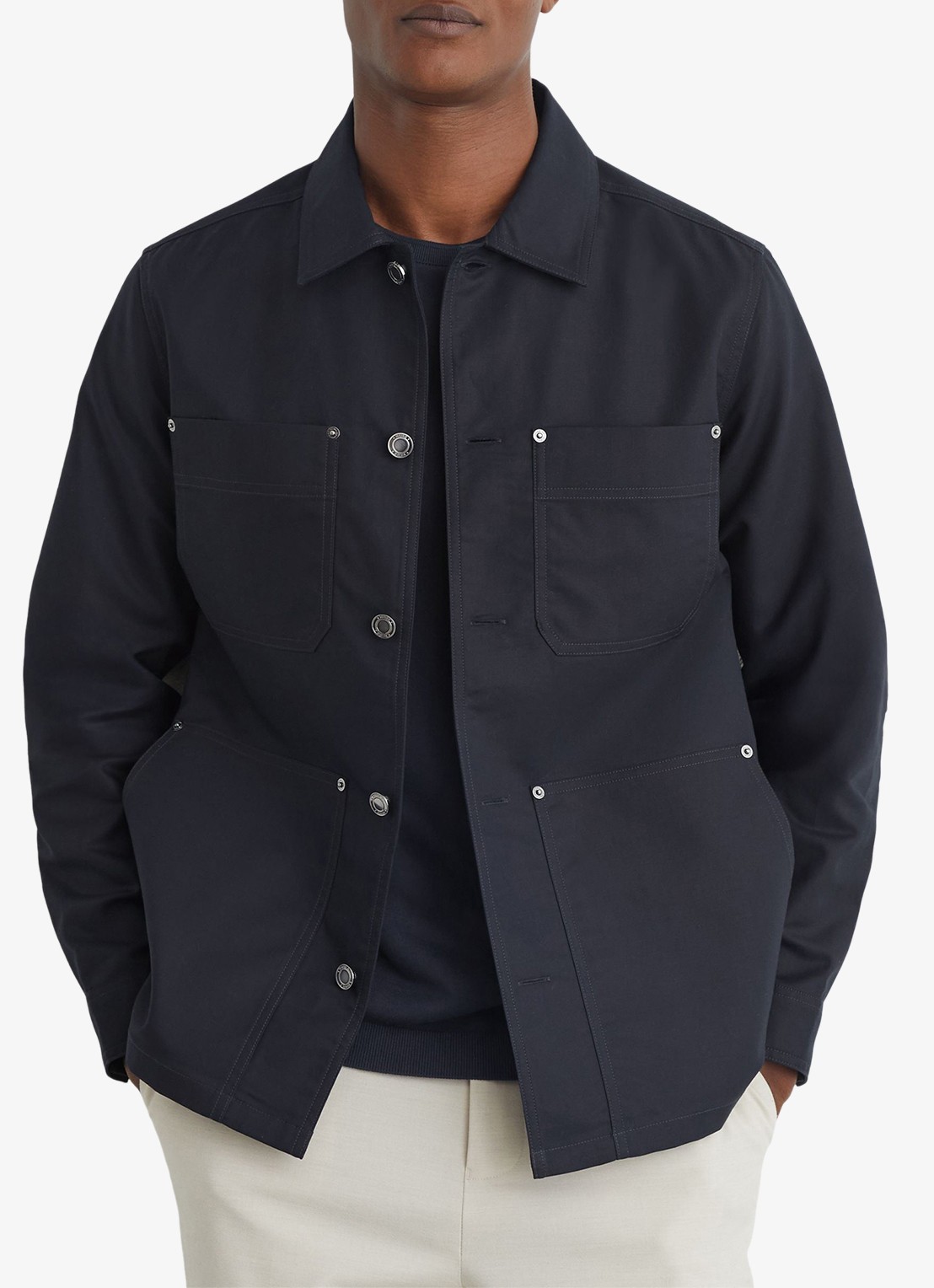 Reiss Yorker overshirt met borstzakken - detail 2 indigo