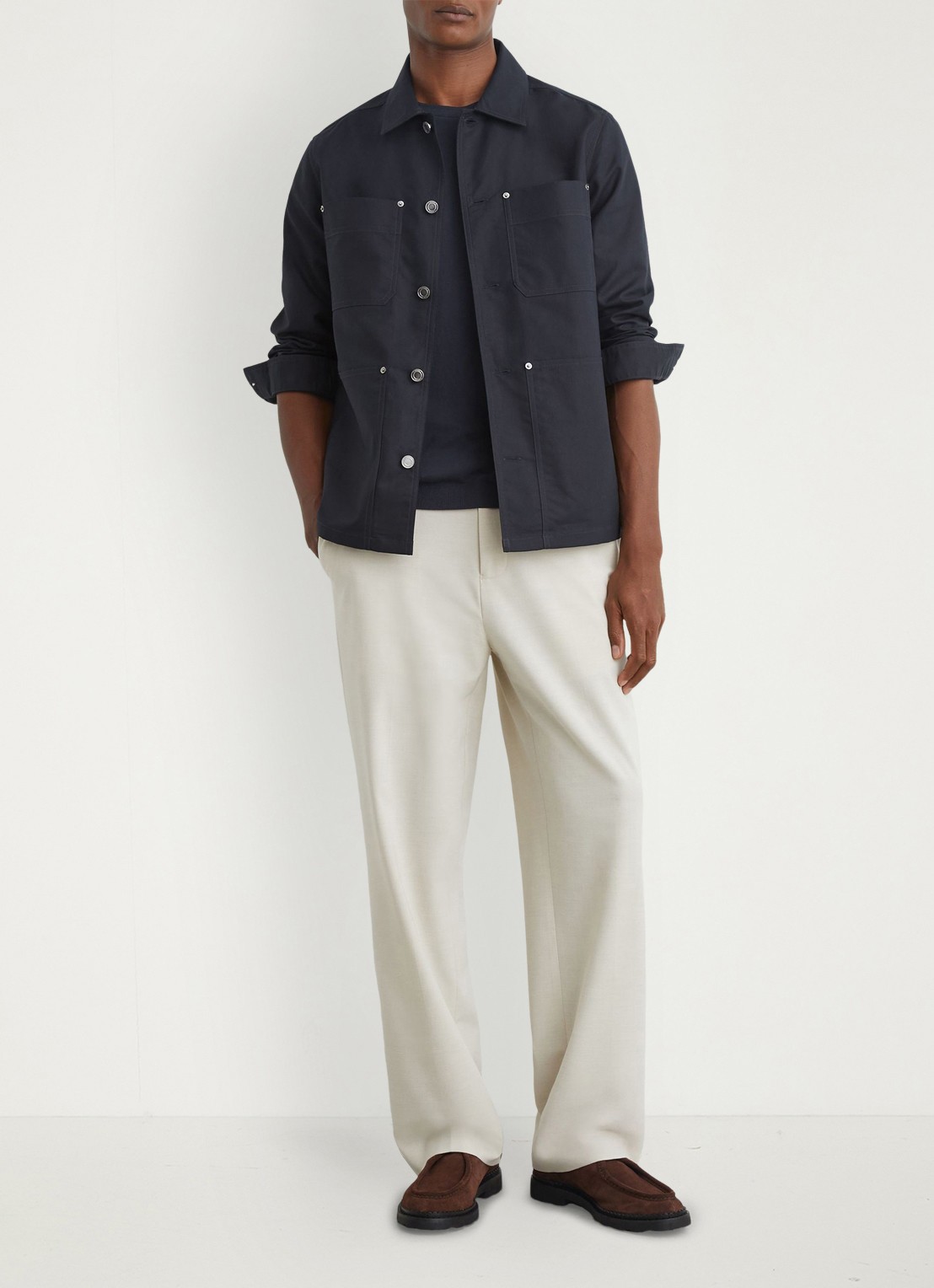 Reiss Yorker overshirt met borstzakken - voorkant 7 indigo