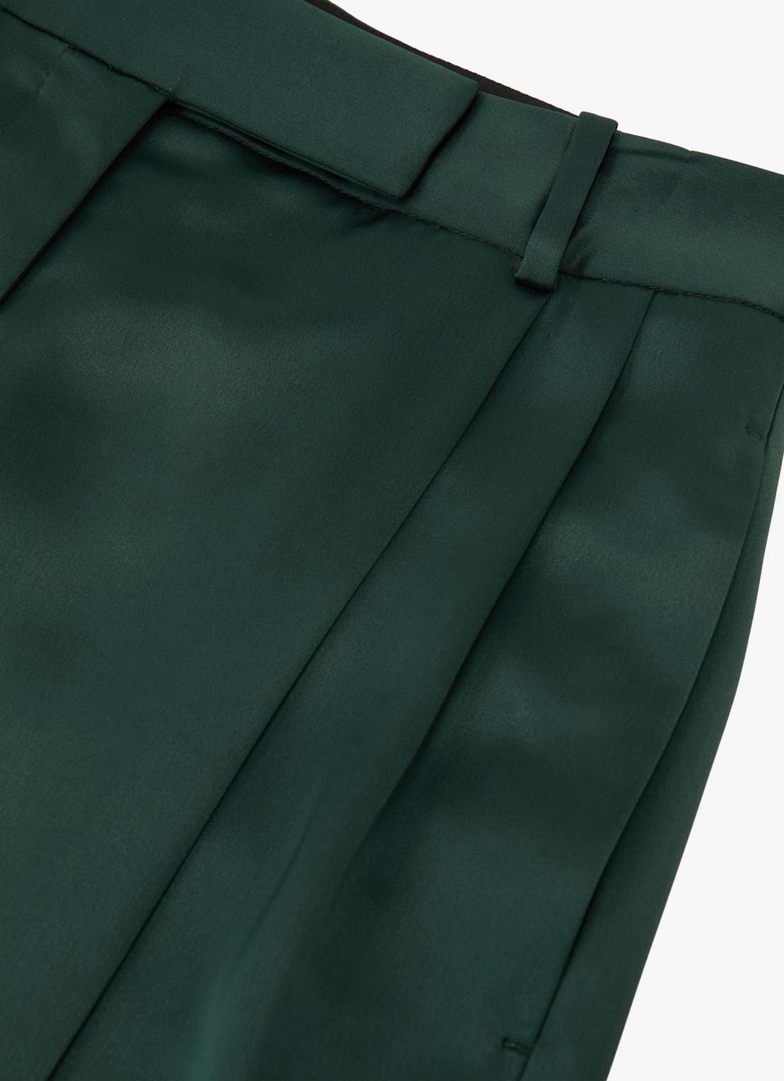 Reiss Zadie high waist wide fit pantalon van satijn - detail 3 groen