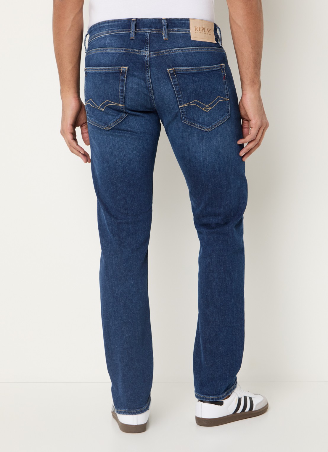 Replay 573 slim fit jeans met donkere wassing - achterkant 5 indigo