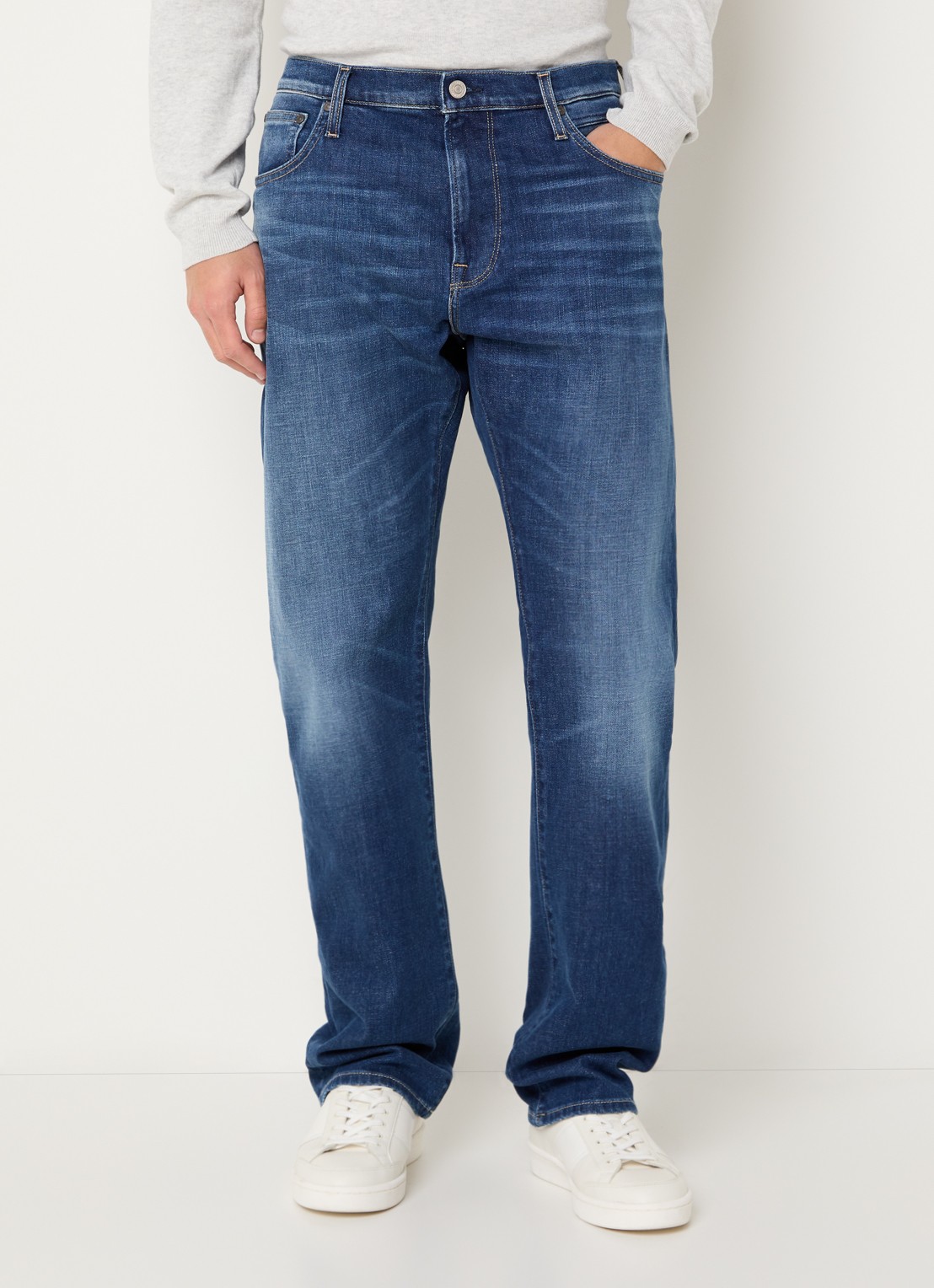 Replay Aideen loose fit jeans met donkere wassing - detail indigo