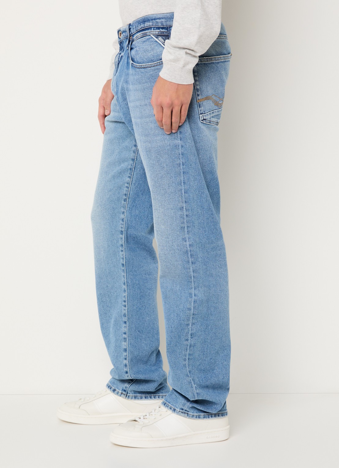 Replay Aideen loose fit jeans met steekzakken - detail 5 indigo