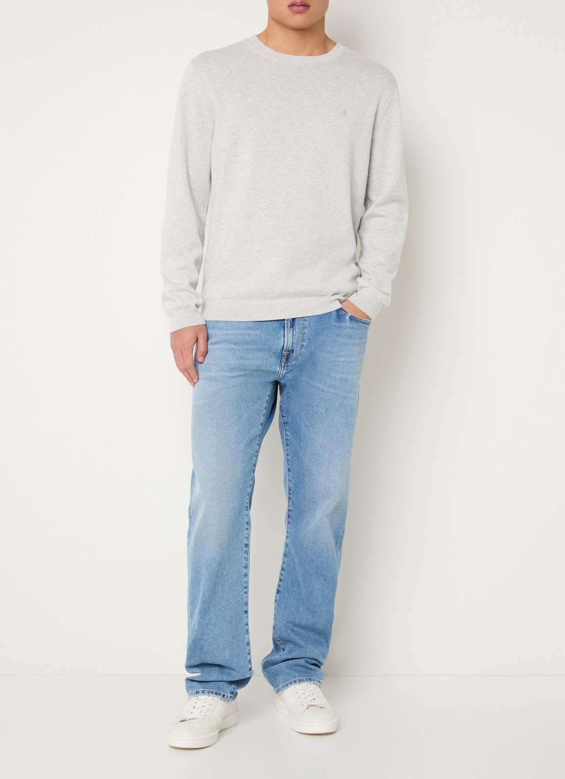 Replay Aideen loose fit jeans met steekzakken - voorkant 3 indigo