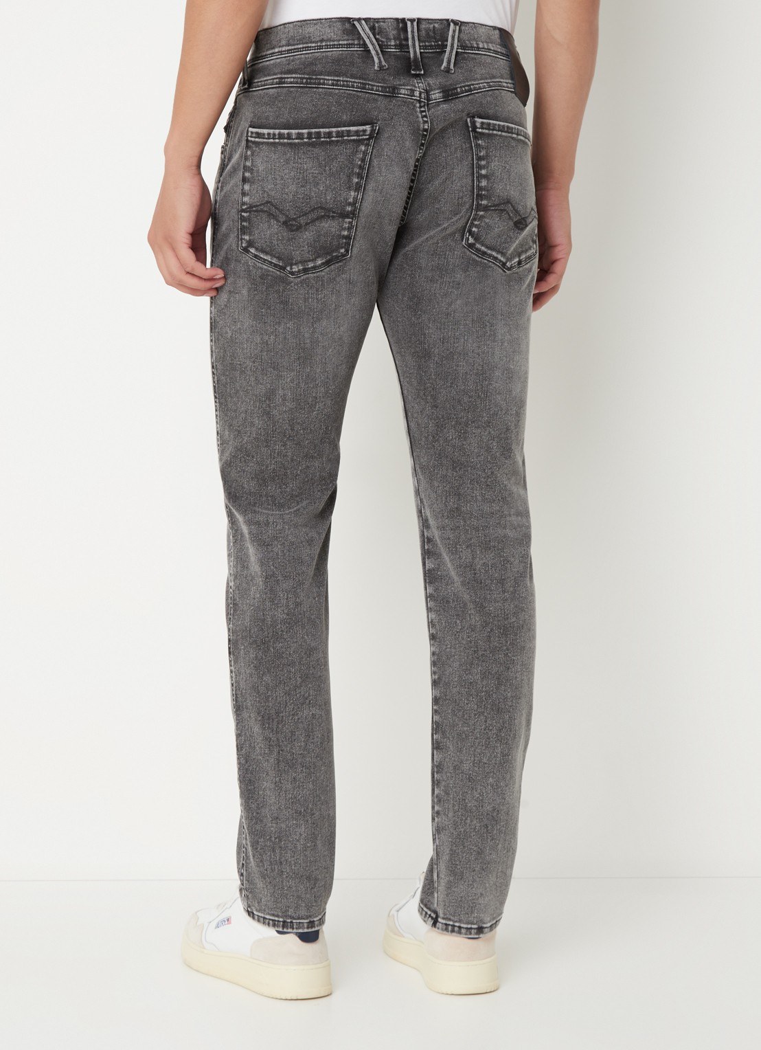 Replay Anbass slim fit jeans met gekleurde wassing - achterkant grijs