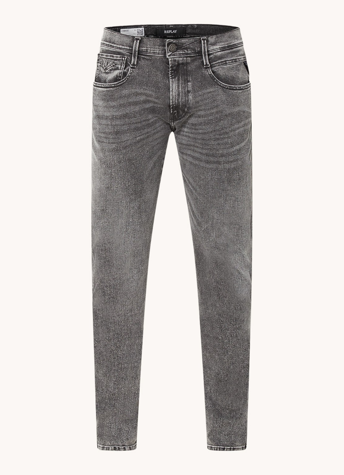 Replay Anbass slim fit jeans met gekleurde wassing - voorkant 4 grijs