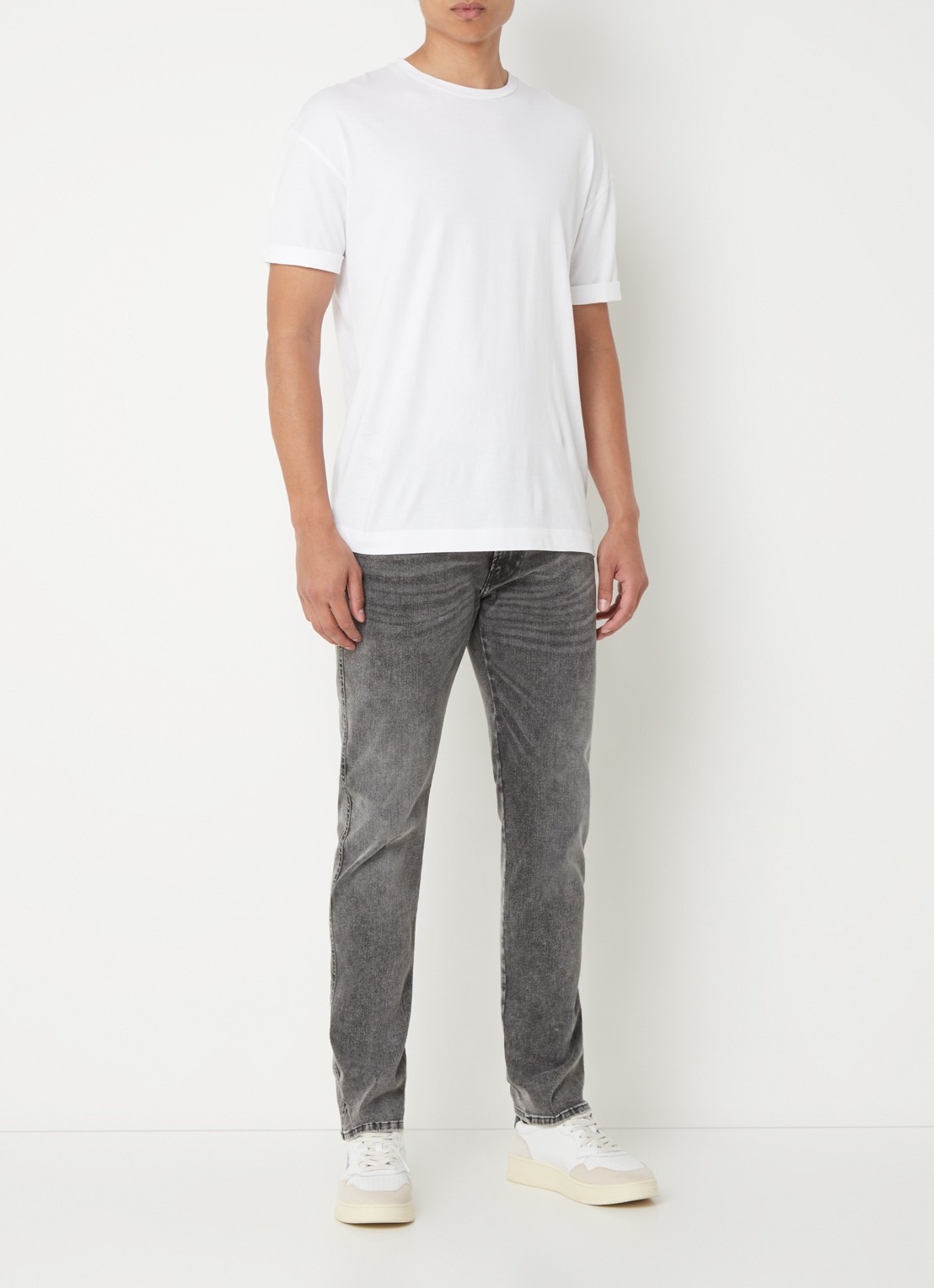 Replay Anbass slim fit jeans met gekleurde wassing - voorkant 5 grijs