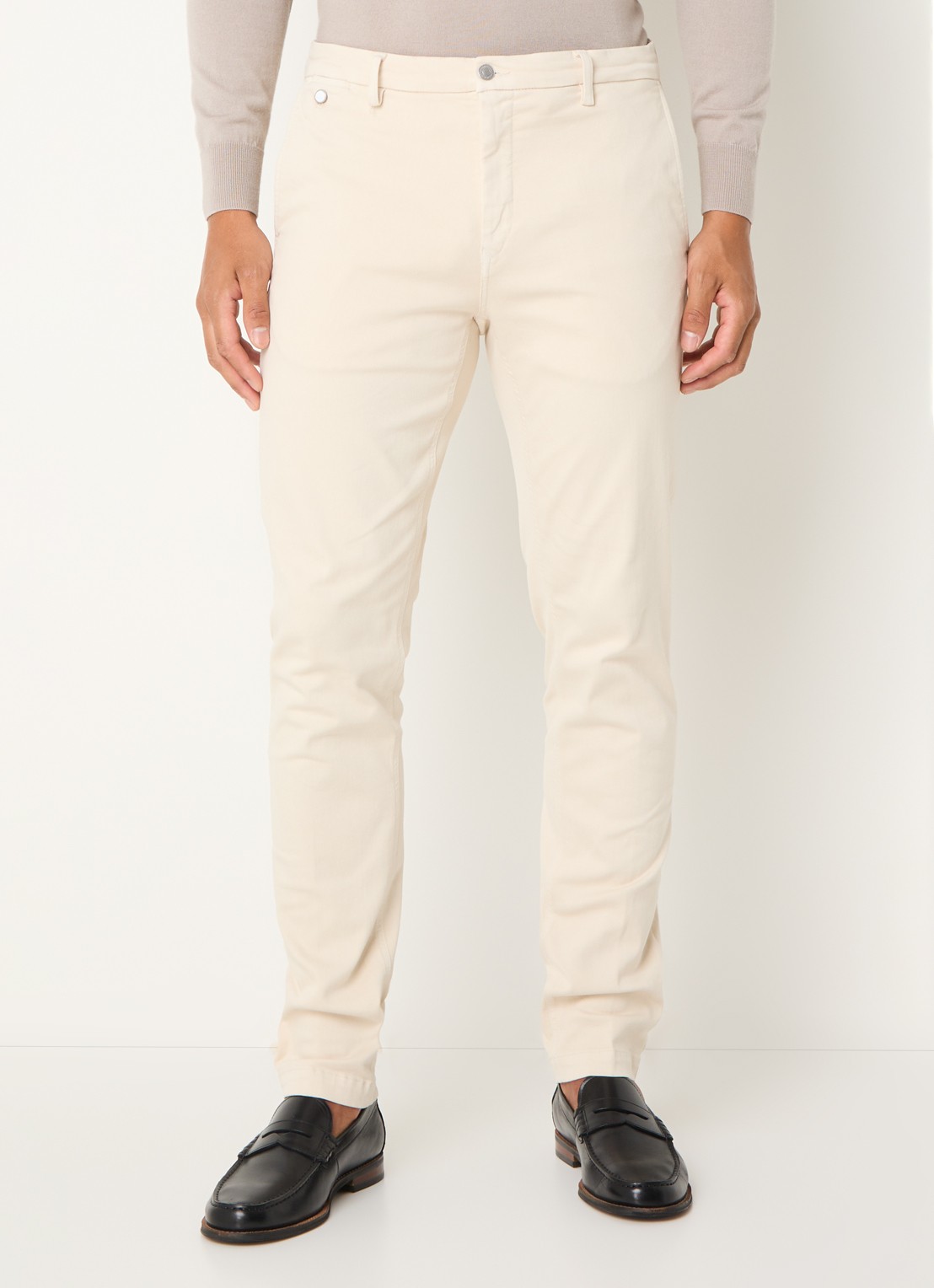Replay Benni slim fit broek met steekzakken - detail 4 beige