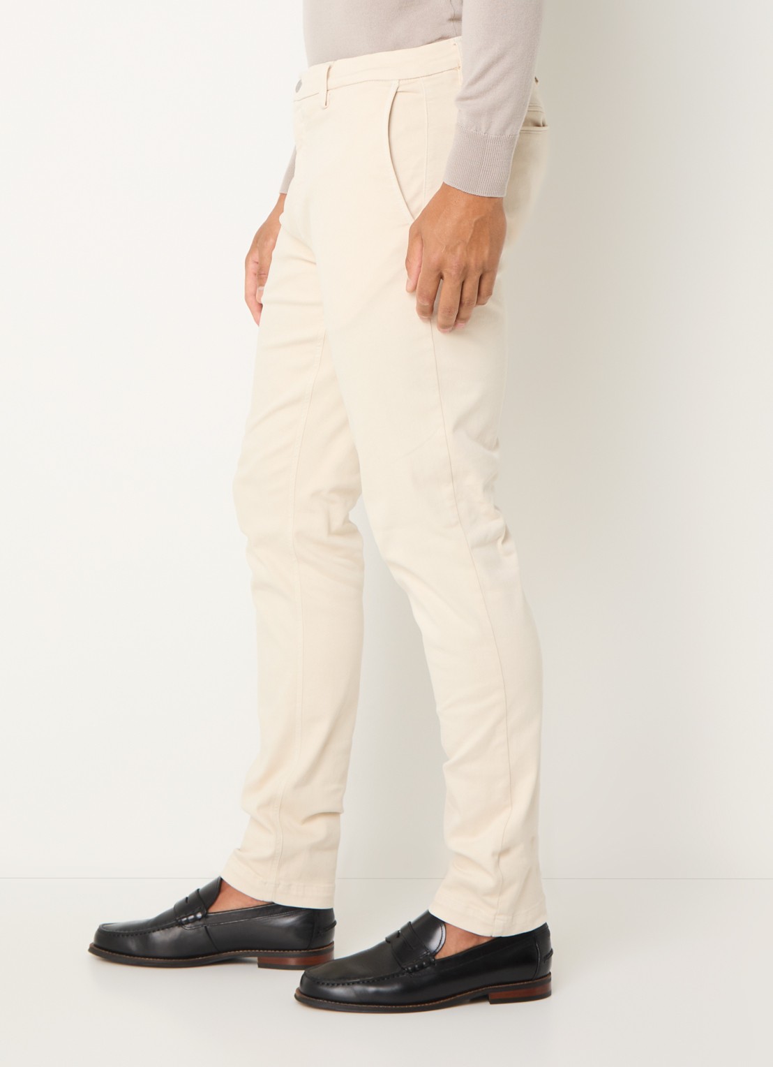Replay Benni slim fit broek met steekzakken - detail 5 beige