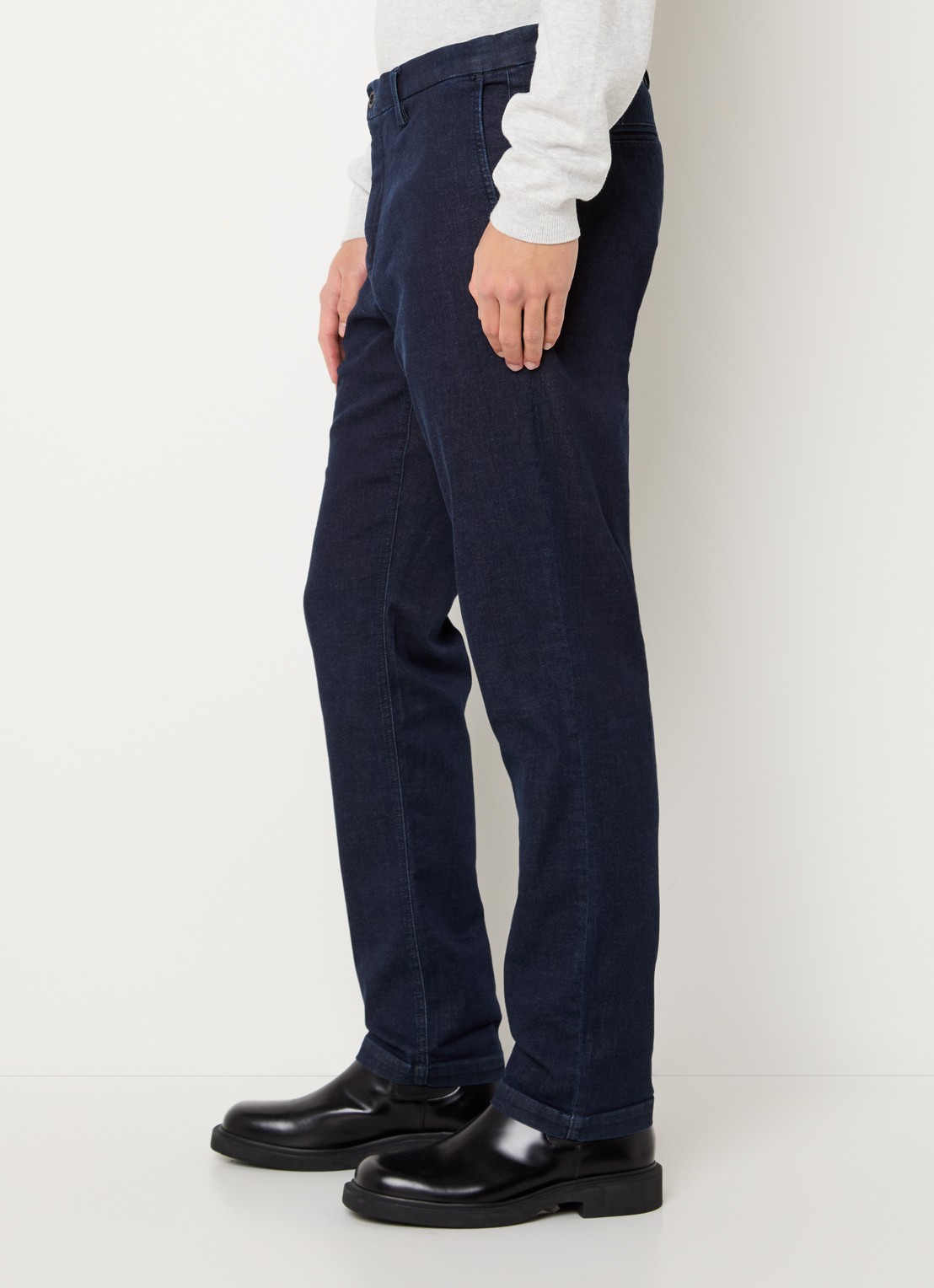 Replay Benni slim fit chino met steekzakken - detail 5 donkerblauw