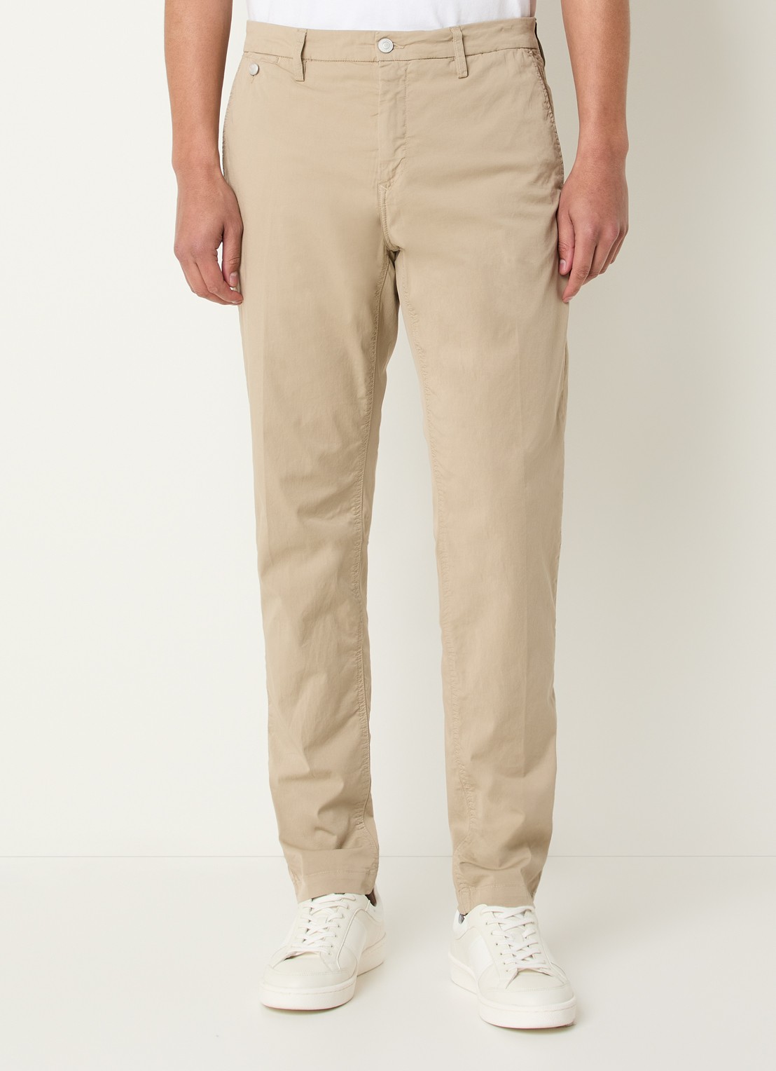 Replay Benni slim fit chino met steekzakken - detail 4 zand