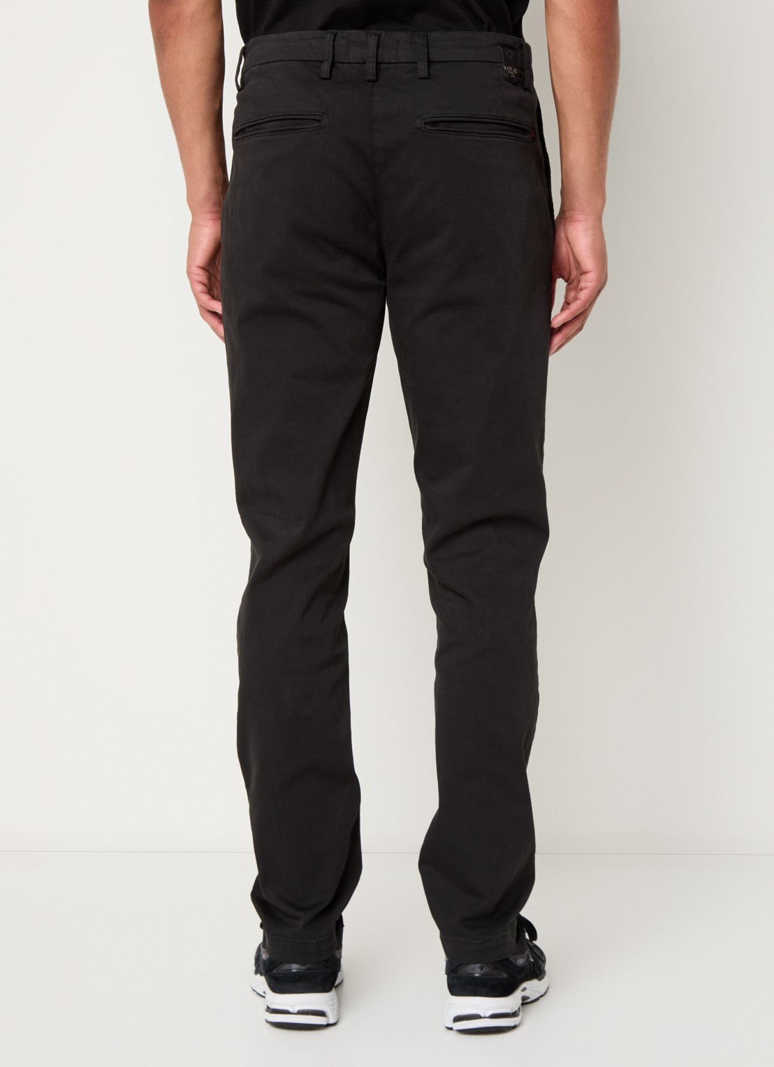Replay Benni straight fit chino met steekzakken - achterkant 5 zwart
