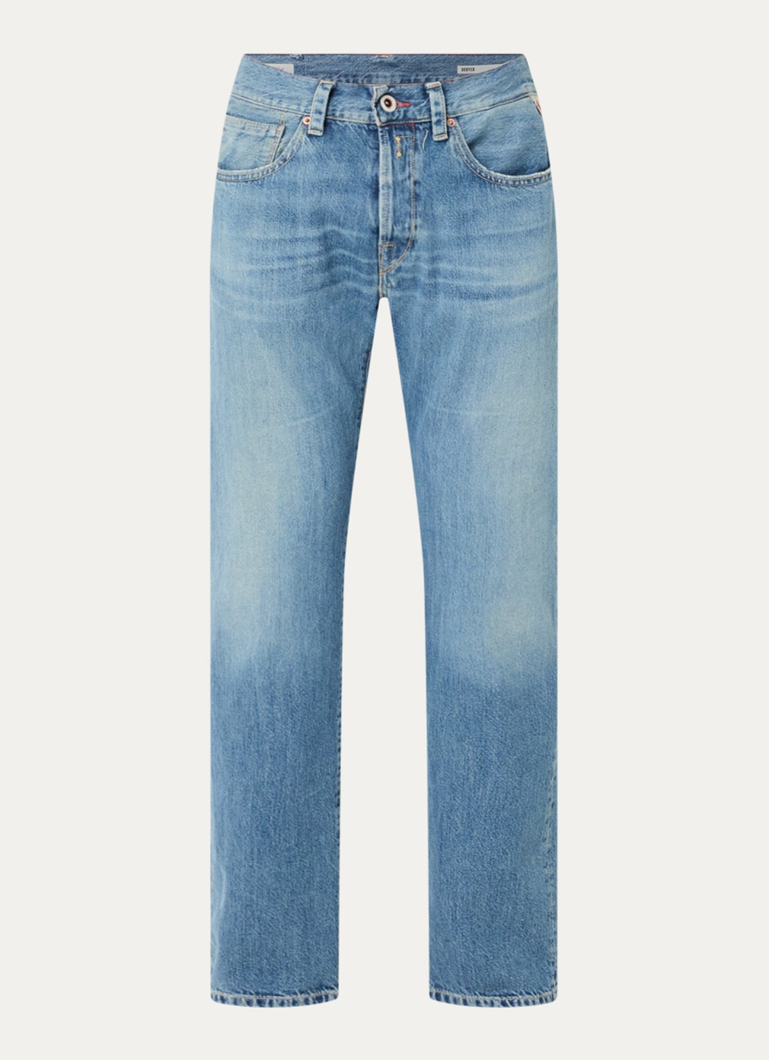 Replay Deryck straight leg jeans met steekzakken - voorkant lichtblauw