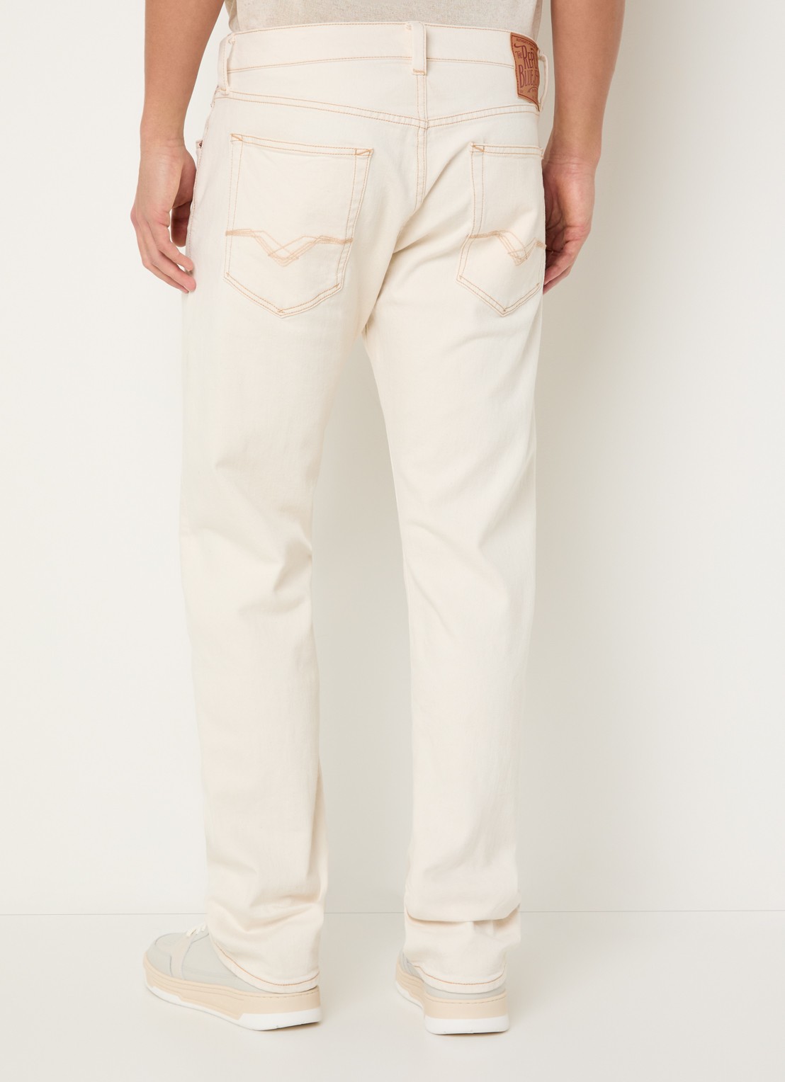 Replay Deryck straight leg jeans met steekzakken - achterkant gebroken wit