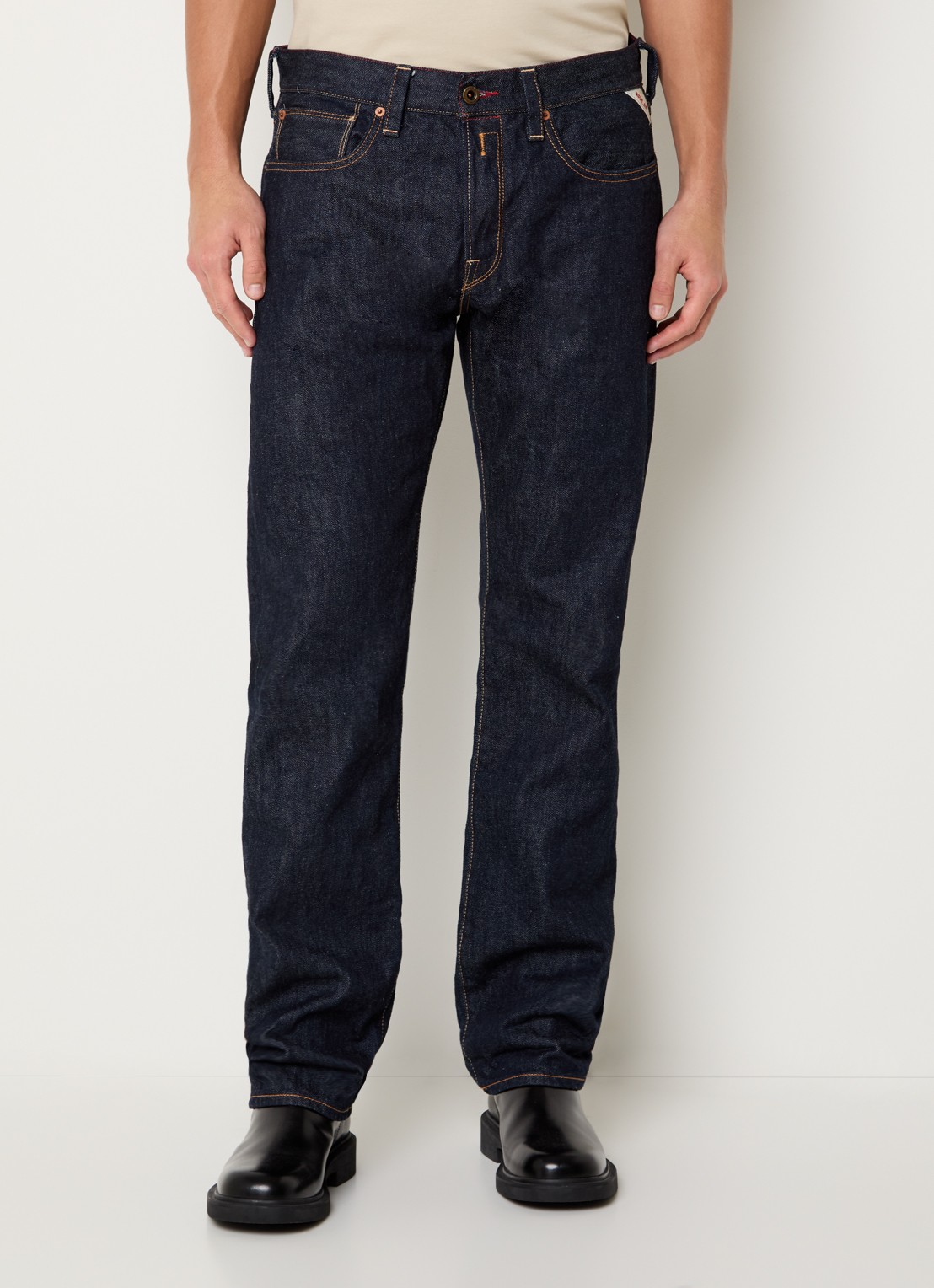 Replay Deryck straight leg jeans met steekzakken - detail 5 indigo