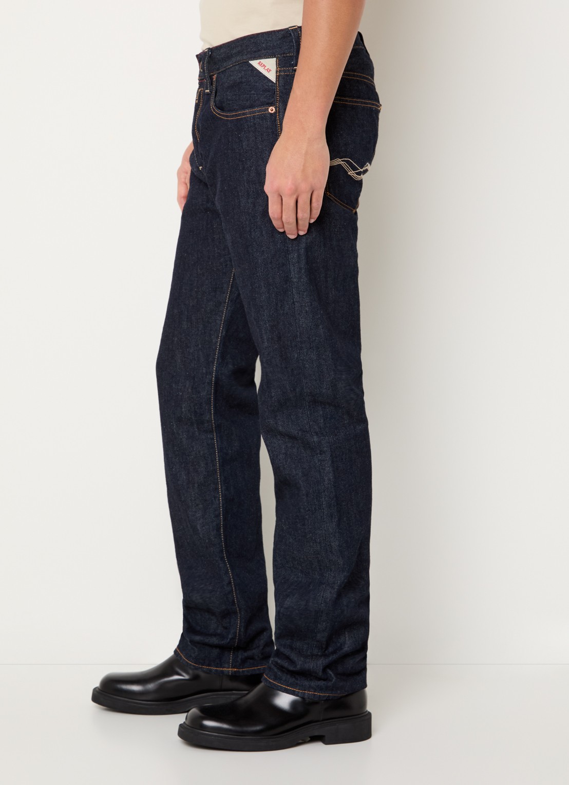 Replay Deryck straight leg jeans met steekzakken - detail 6 indigo