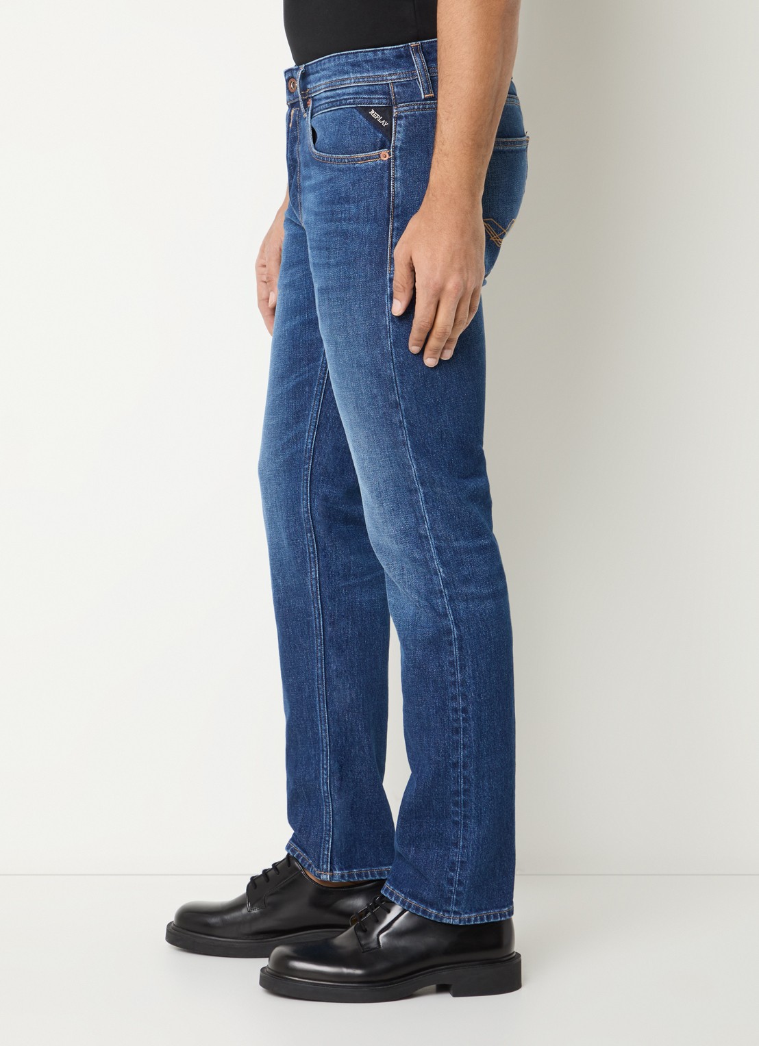 Replay Grover skinny jeans met donkere wassing - detail 5 indigo