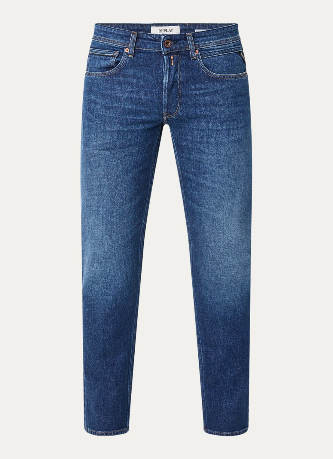 Replay Grover skinny jeans met donkere wassing - voorkant 2 indigo
