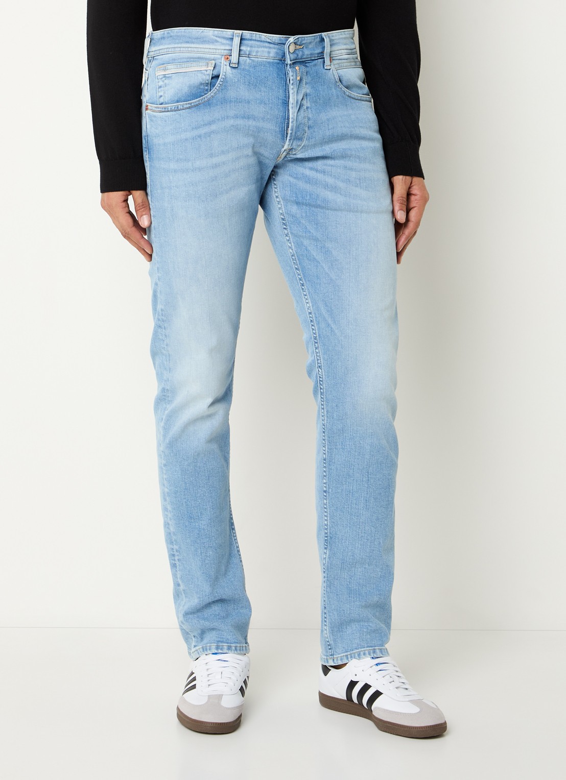 Replay Grover straight leg jeans met medium wassing - detail 2 indigo