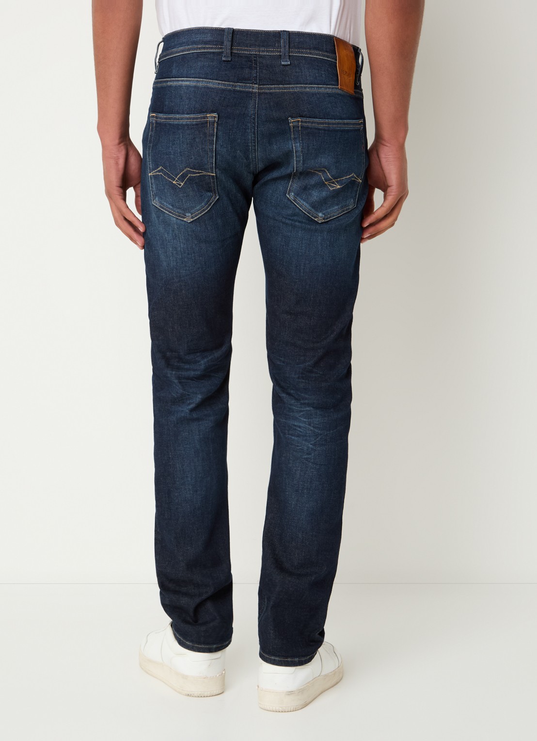 Replay Grover straight leg jeans met steekzakken - achterkant 5 indigo