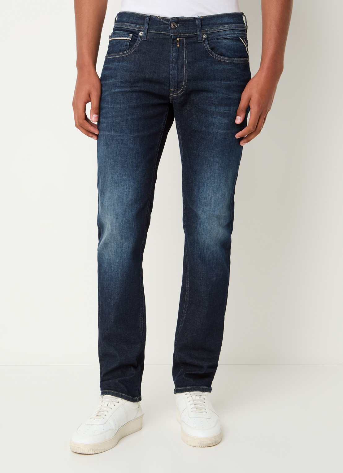 Replay Grover straight leg jeans met steekzakken - detail 3 indigo