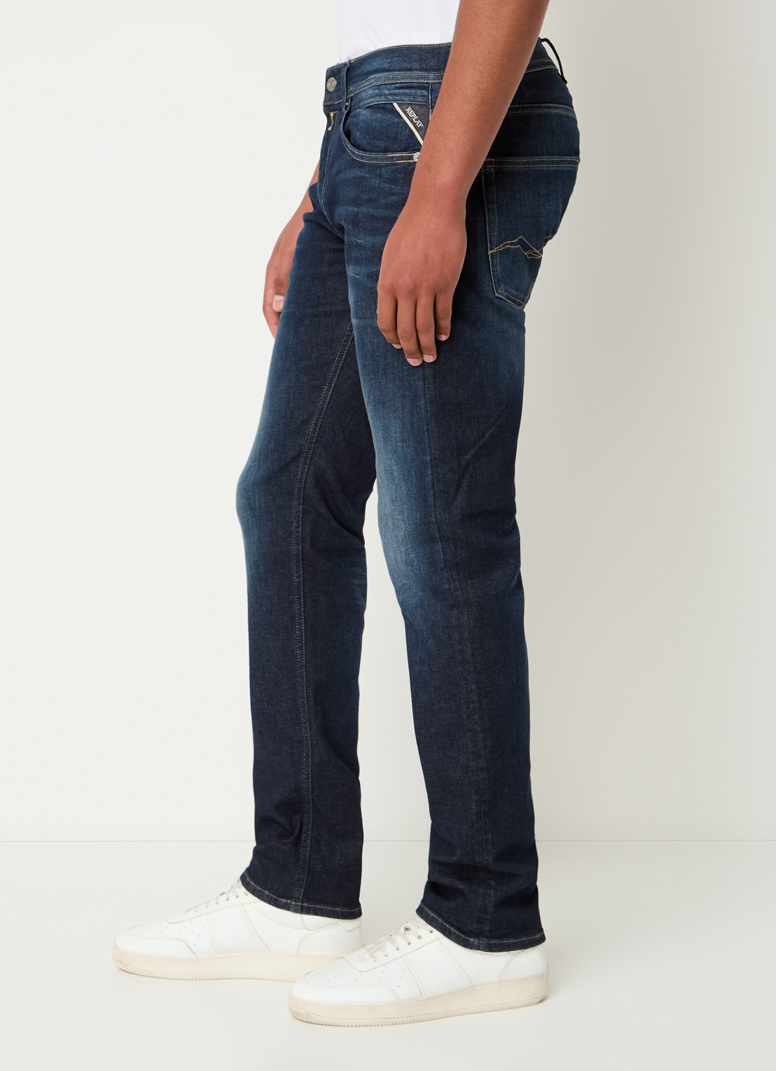 Replay Grover straight leg jeans met steekzakken - detail 4 indigo